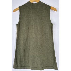 Joan Rivers Wardrobe Builders Mock Neck Sleeveless Sweater Size XXS Green NEW
